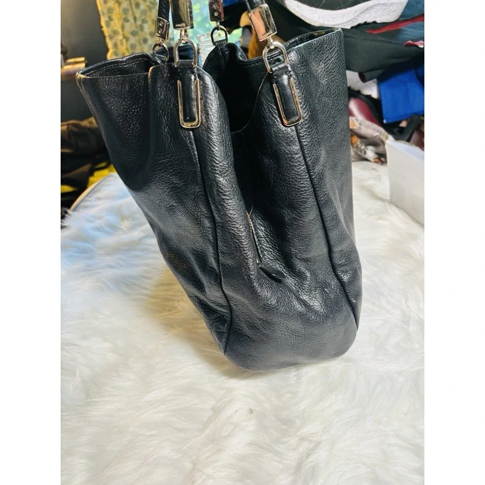 Coach Madison Phoebe Black Pebbled Leather Three Compartment Large Shoulder Bag